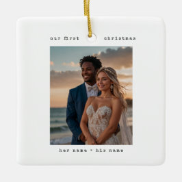 Minimal skrivmaskin | Merry and Married 2 bilder Julgransprydnad Keramik