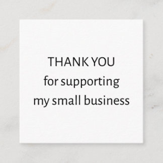 Minimal Small Business Thank You Business Card Fyrkantigt Visitkort