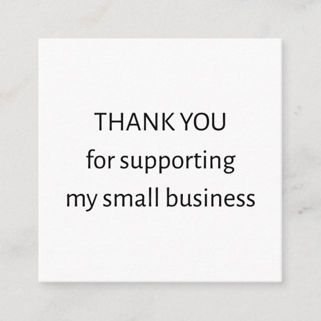 Minimal Small Business Thank You Business Card Fyrkantigt Visitkort (Framsida)
