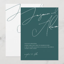 Minimal Smaragdgrön Skript Typografi Bröllop