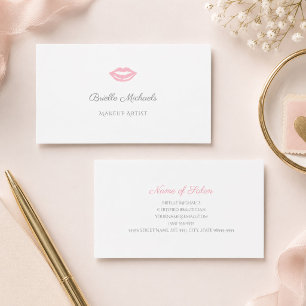 Minimal Sminkkonstnär i Rosa Visitkort