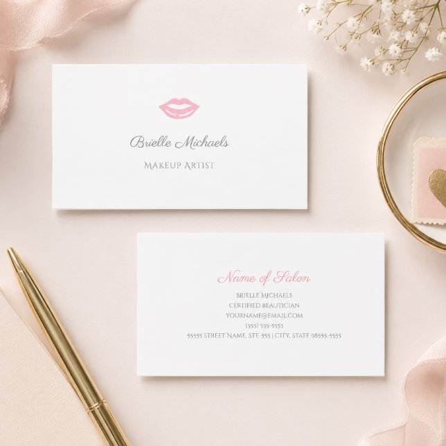 Minimal Sminkkonstnär i Rosa Visitkort (Skapare uppladdad)