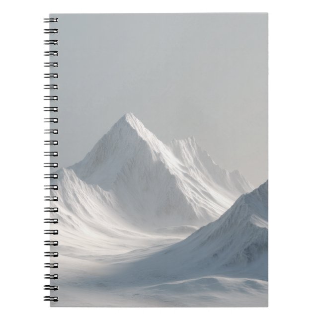 Minimal Snö-täckt bergslandbok Anteckningsbok (Framsidan)