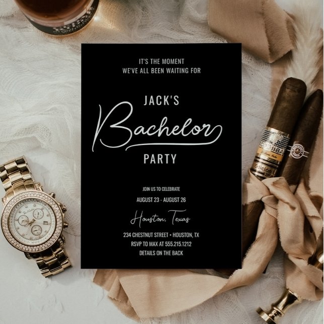 Minimal Snyggt Bachelor Party Intervary och Inbjudningar (Skapare uppladdad)