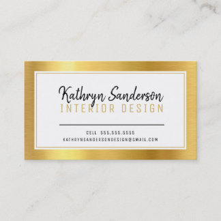 MINIMAL SNYGGT blankt gräns faux guld foil Visitkort