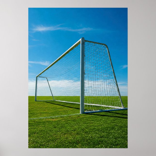 Minimal Soccer Goal on Open Green Field Poster (Framsidan)