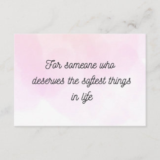 Minimal Soft Quote Greeting Card Thoughtful Gift Tilläggskort