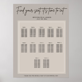 Minimal sökning efter sätesschemat i Bröllop Poster