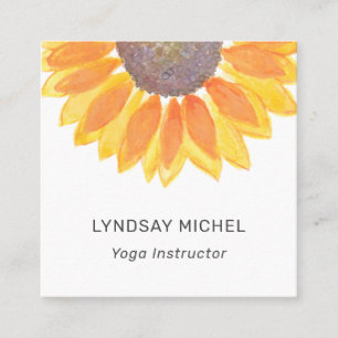 Minimal Solrosolyoga-instruktör Fyrkantigt Visitkort
