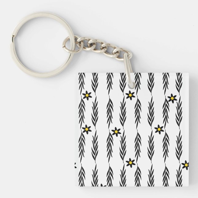 Minimal sömlös modern botanisk daisy  blommönster (Framsidan)