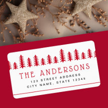 Minimal söt Julgran-helgdag-returadress