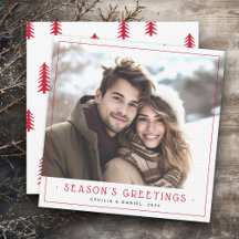 Minimal söt Julgranar-fotoröd vit