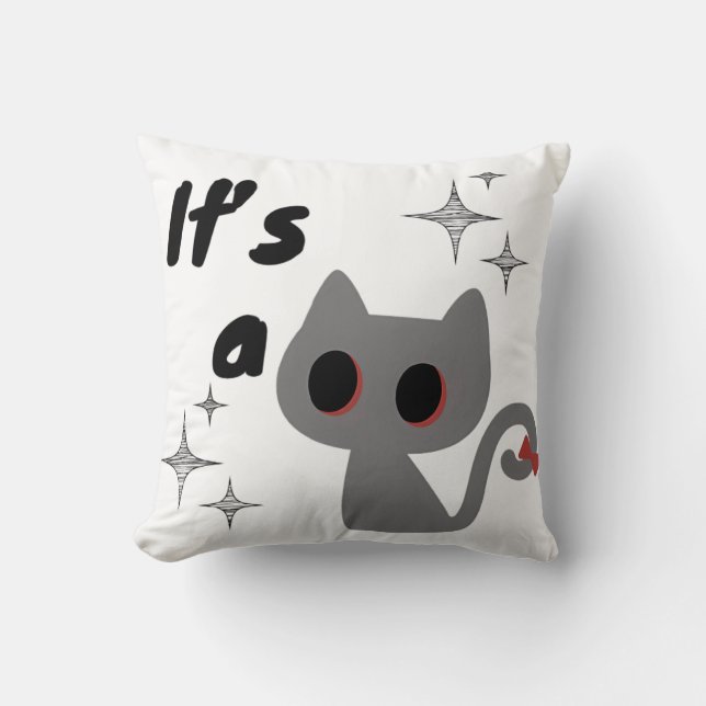  Minimal Söt Katt Det är en  Kudde (Framsida)