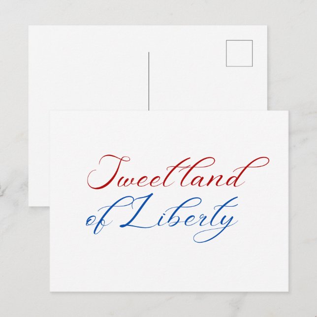 Minimal, söt mark i Liberty 4 juli Amerika Vykort (Fram/baksida)