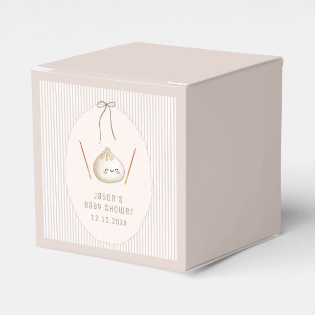 Minimal Söt Pojke Båge Asiatisk Dumpling Babyfiran Presentaskar (Framsidan Sidan)