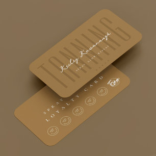 Minimal spray Tanning Specialist Golden Loyalty Visitkort