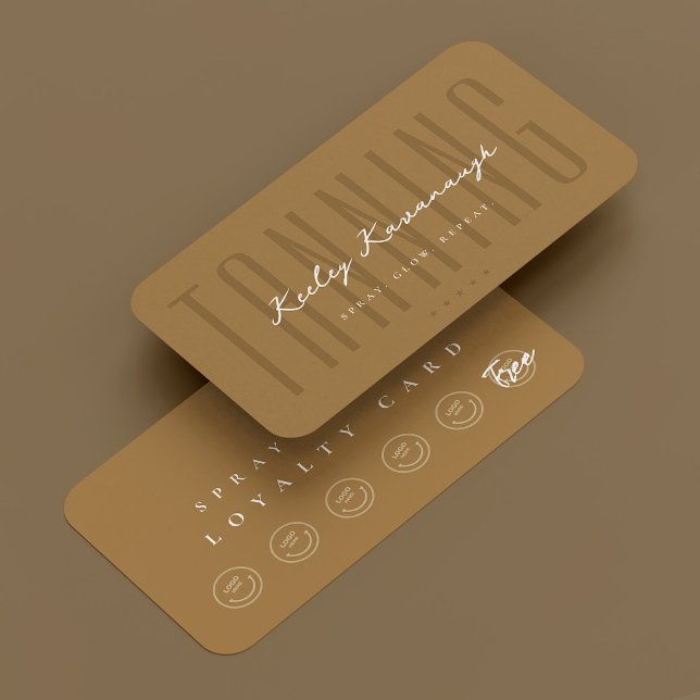 Minimal spray Tanning Specialist Golden Loyalty Visitkort (Minimal Spray Tanning Specialist Golden Loyalty Business Card
)