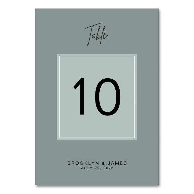 Minimal spridning i Bröllop Bordsnummer (Framsidan)