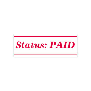 Minimal "status: BETALAT" Rubber Frimärke Självfärgande Stämpel