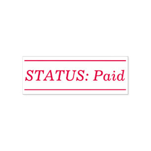 Minimal "STATUS: Betalat" Rubber Frimärke Självfärgande Stämpel