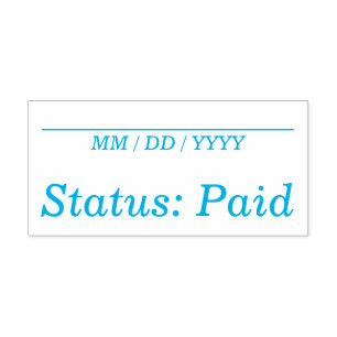 Minimal "status: Betalat" Rubber Frimärke Självfärgande Stämpel