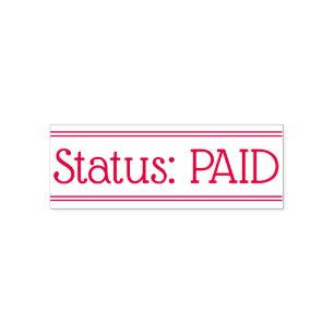 Minimal"status: BETALAT" Rubber Frimärke" Självfärgande Stämpel
