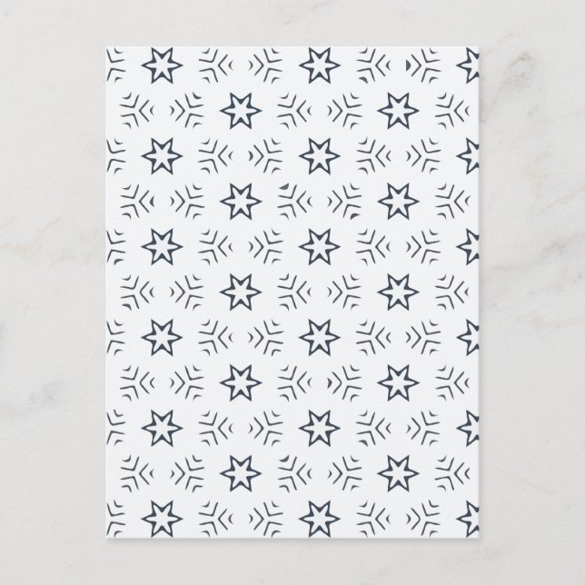 Minimal stjärna och snö abstrakt helg vykort (Framsida)