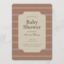 Minimal Stripe Geometric Unisex Beige Brown Inbjudningar