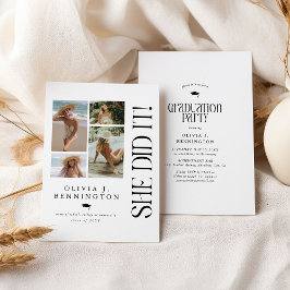 Minimal Studentfest för fotokollage Inbjudningar