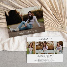 Minimal Studentfest med fotoinbjudan Inbjudningar