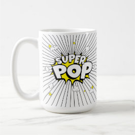 Minimal SUPER POP! Comic Book Pop Art Popcorn Pun Kaffemugg