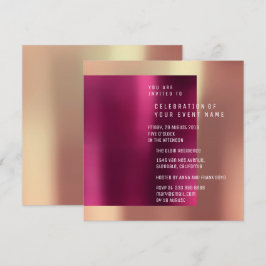 Minimal suprise Party koppar Ro Metallic Inbjudningar
