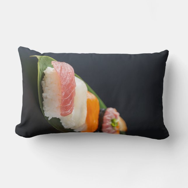 Minimal Sushi Art Cushion – Japanese Essence Lumbarkudde (Framsida)