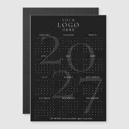 Minimal Svart 2027 Kalender Företag Logotyp Magnet