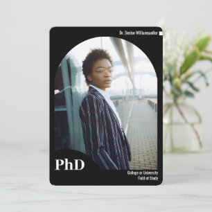 Minimal svart bågfoto PhD Studenten Meddelande