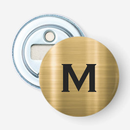 Minimal svart, borstat Guld-monogram Flasköppnare