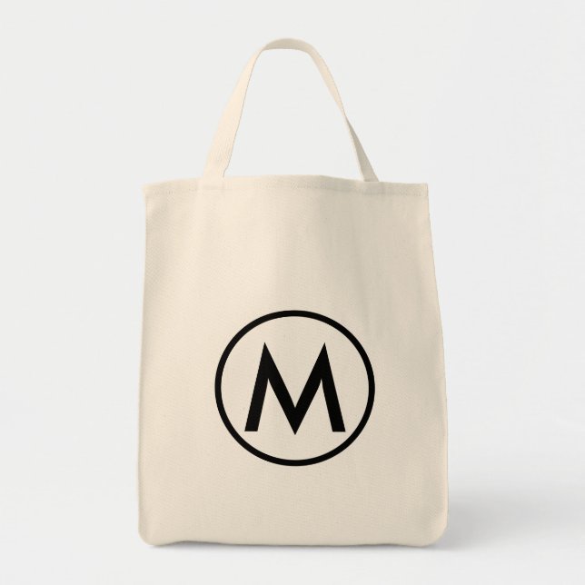 Minimal svart Elegant, Monogram Tygkasse (Framsidan)
