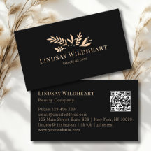 Minimal svart floral botanisk skönhet QR-kod