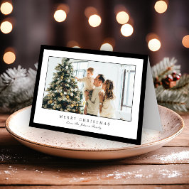 Minimal svart fotopatjul i Gräns Elegant jul Helgkort