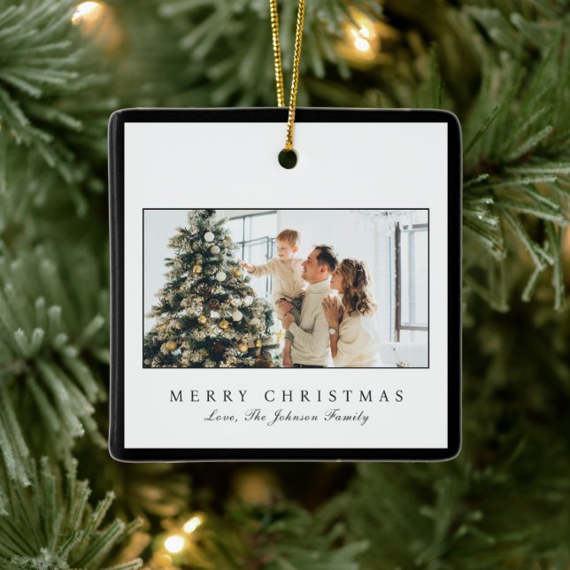 Minimal svart fotopatjul i Gräns Elegant jul Julgransprydnad Keramik (Träd)