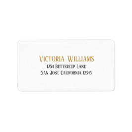 Minimal Svart Guld Bröllop RSVP Adress Adressetikett