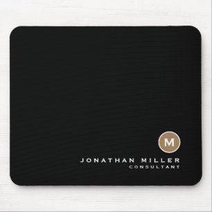 Minimal svart Guld Classic Monogram Musmatta