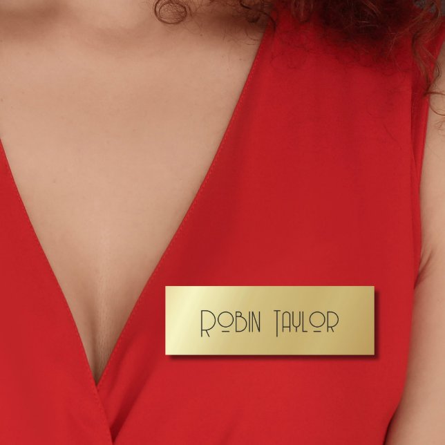 Minimal, svart Guld, modern enkel Professionell Namnbricka (Skapare uppladdad)