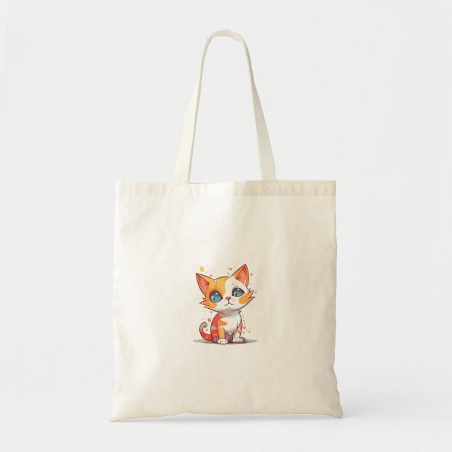 Minimal svart kattbåt - Cat Mamma Gift Tygkasse (Framsidan)