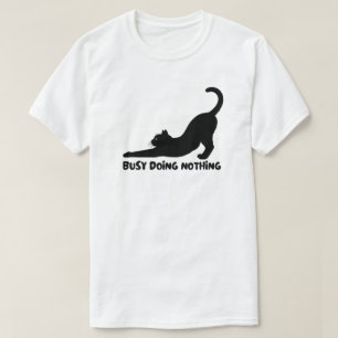 Minimal svart kattögon design t shirt