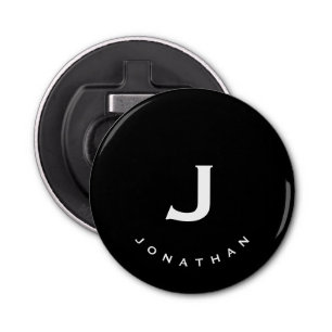 Minimal svart, klassiskt monogram flasköppnare