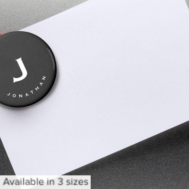 Minimal svart, klassiskt monogram-runda magnet (Skapare uppladdad)