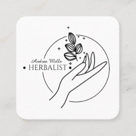 Minimal, svart linje enkel modern, civilistisk Log Fyrkantigt Visitkort