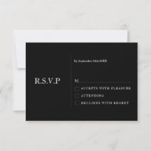 Minimal Svart Modern Bröllops-RSVP-Kort