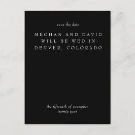 Minimal, svart, modern Elegant Spara datum Meddelande Vykort